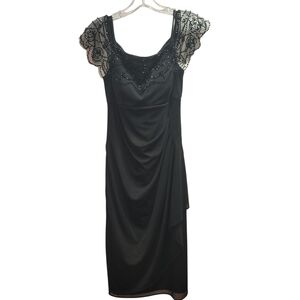 Chic Black Lace Midi Dress